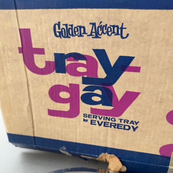 Vintage Two Tier Tray Party Partner Tidbit Snack Tray new in box mid century par - Picture 2 of 7